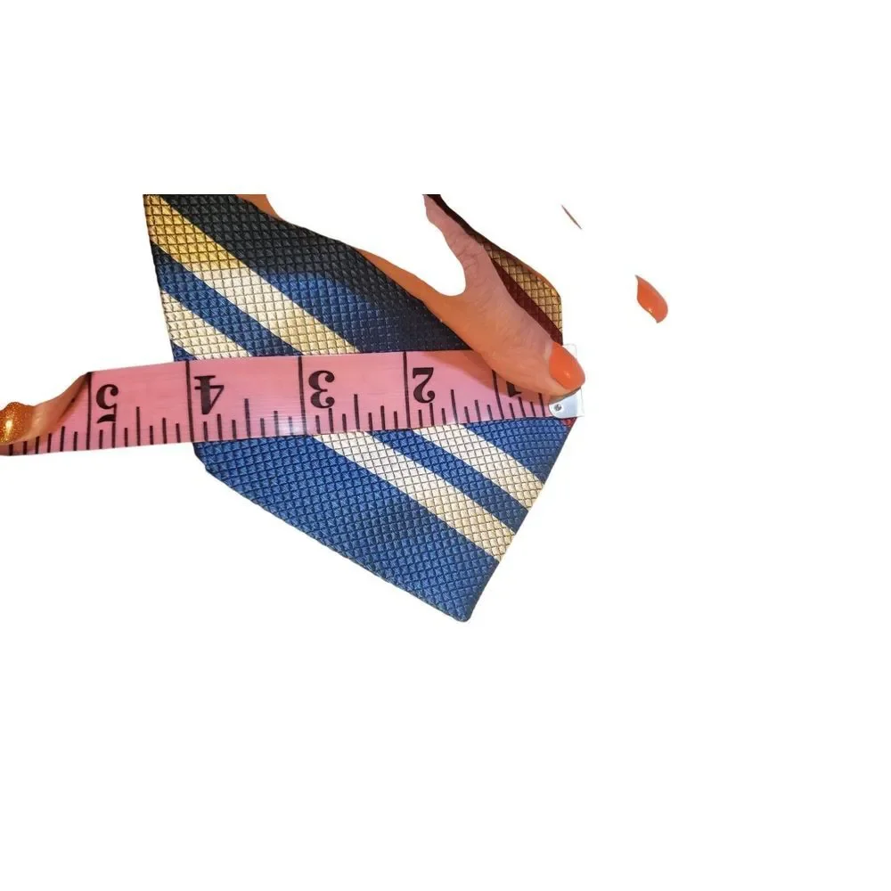 Mark‎ Pendleton Neck Tie Red White Blue Textured Stripes Italian Silk Preppy